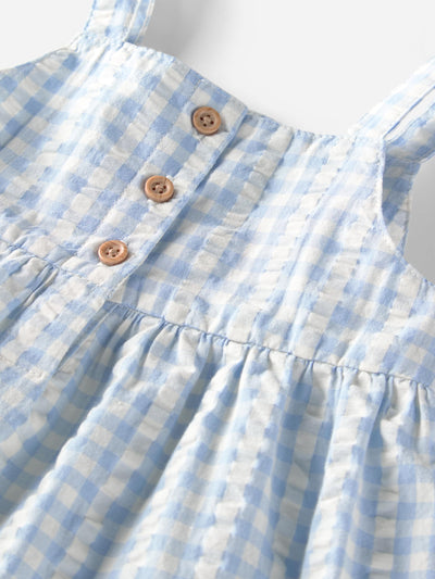 Little Planet by Carter's Girl Dress Made with Organic Cotton, Blue Gingham, 18M