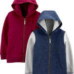 Simple Joys by Carter's Toddlers and Baby Boys' Fleece Full-Zip Hoodies, Pack of 2