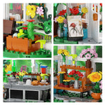 Flower House Building Set, Creative Garden Playset Toy with LED Light, Build a Greenhouse Model, Great Gift for Friends or Girls (597 Pieces)