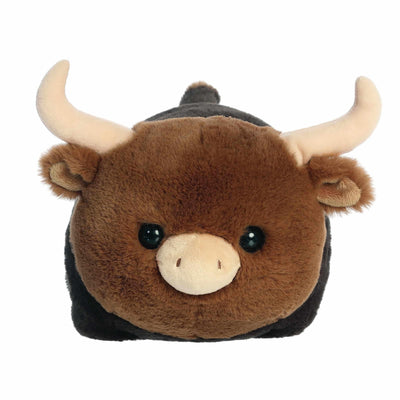 Aurora® Adorable Spudsters™ Layton Longhorn Cow™ Stuffed Animal - Round Shape Makes for Comforting Cuddles - Perfect for Kids All Ages and Animal Loving Adults - Brown 10.5 Inches