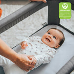 Chicco LullaGo Anywhere SE Portable Bassinet, Lightweight, Space-Saving with Waterproof Mattress and Fitted Sheet, Travel Bassinet for Baby, Clay/Grey