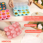 HIWOOD Baby Food Storage Container -12 x 1.5OZ Silicone Baby Food Freezer Tray with Silicone Lid, Perfect Food Container for Homemade Baby Food, Vegetables & Fruit Purees - Gossamer Pink