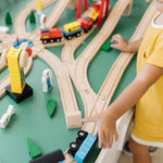 Melissa & Doug Wooden Railway Set, 130 Pieces