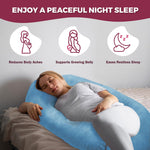 PILLANI Pregnancy Pillows for Sleeping - V C U Shaped Full Body Pillows for Adults with Removable Washable Cover, 57inch Cooling Maternity Pillow for Pregnant Women, Support for Back Belly Legs