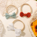 doboi Baby Girl Headbands 24PCS Nylon Linen Handmade Hairbands with Hair Bows and Accessories for Newborns, Infants, Toddlers, and Little Kids