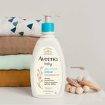 Aveeno Baby Daily Moisture Body Lotion for Sensitive Skin, Hypoallergenic Moisturizing Baby Lotion with Nourishing Oatmeal to Deeply Moisturize Baby's Skin, Fragrance-Free, 18 fl. oz
