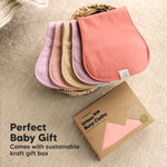 KeaBabies 5-Pack Organic Burp Cloths Baby Girl,Boy - Extra Large,Absorbent Baby Burp Cloths,Soft Burping Cloths for Babies,Newborn Burp Clothes,Cotton Burp Rags,Thick Burp Cloth (Muted Pastel/Quin)