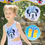 Disney Mickey and Friends Minnie Mouse Girls One Piece Swimsuits UPF 50 Waist Cutout Bathing Suits Summer Beach Purple for Swimming Pool Size 3-4T