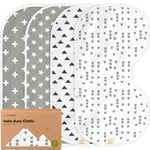 KeaBabies 4-Pack Baby Burp Cloths Baby Girl, Boy - Organic Cotton Burp Cloth, Extra Large, Absorbent, Soft Burping Cloths & Bibs Set for Babies, Newborn Burp Clothes, Thick Burp Rags (Grayscape)