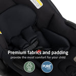 Maxi-Cosi Mico Pro Baby Infant Car Seat, Ventilated Chair Design, Soft Headrest Pad, Easy-Install Latch, Adjustable Belt Guide, 3-Position Base, Stroller-Ready, Fits 4-30 lbs, up to 32 in, Sea Shadow