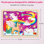 SYNARRY Large Unicorn Princess Fairy Wooden Puzzles for Girls Gift Box(12.2 * 9.4 in), 24 Pcs Puzzles for Kids Ages 4-6, Wood Puzzles for Kids Ages 3-5, Easter Basket Stuffers Gifts for Kids