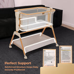 Ezebaby Baby Bassinet Bedside Sleeper: 3-in-1 Rocking Bassinet for Baby - Breathable Full-Mesh Crib with Mattress | 6 Height Adjustable | Portable Crib with Lockable Wheels for Newborns