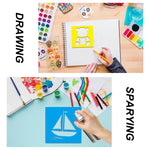 24 Piece Stencils for Kids Stencils for Painting Sidewalk Chalk Stencil Outdoor Garden Themed Stencil Kids Style Collection-5in