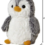 Aurora® Playful Pompom Penguin™ Mini Stuffed Animal - Vibrant Companions - Endless Fun - Gray 6 Inches