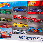 Hot Wheels Toy Cars & Trucks 10-Pack, Set of 10 1:64 Scale Vehicles, Includes Race Cars, Semi, Rescue or Construction Trucks (Styles May Vary)