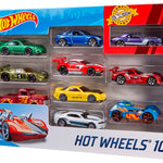 Hot Wheels Toy Cars & Trucks 10-Pack, Set of 10 1:64 Scale Vehicles, Includes Race Cars, Semi, Rescue or Construction Trucks (Styles May Vary)
