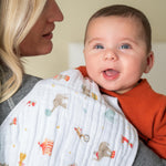 aden + anais Essentials Baby Burpy Baby Bib, 100% Cotton Muslin, Soft Absorbent 4 Layers, Multi-Use Burp Cloth and Bib, 22.5” X 11”, Single, Elephant Circus