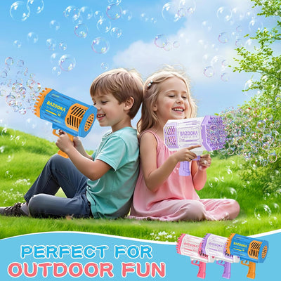 Bubble Machine Gun, 69 Holes Bubble Gun with Lights, Pink Outdoor Summer Beach Kids Bubbles Toys Birthday Wedding Party Fun Gifts for Girls Boys