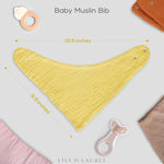 LILY O LAUREL Muslin baby bandana bibs for drooling and teething, 100% cotton, Baby bibs for boys and girls, Muslin Bibs, Drool Bibs – Pack of 8