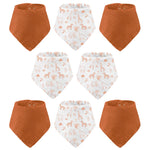 LILY O LAUREL Muslin baby bandana bibs for drooling and teething, 100% cotton, Baby bibs for boys and girls, Muslin Bibs, Drool Bibs – Pack of 8