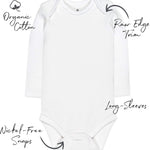 HonestBaby baby-boys 5-pack Long Sleeve Bodysuits One-piece 100% Organic Cotton for Infant Baby Boys