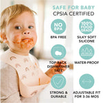 Loulou Lollipop Soft, Waterproof Silicone Feeding Bib for Babies and Toddlers 3 to 36 Months, Easy to Clean, Adjustable Fit and Catch-All Pouch - Lemon