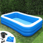Inflatable Pool for Adults 10' x 6' - Bundle (Ground Tarp and Electric Pump Included) - Easy Setup