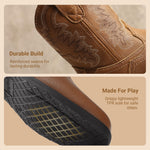 DREAM PAIRS Toddler Boys Girl Cowboy Cowgirl Boots,Brown,5 Toddler