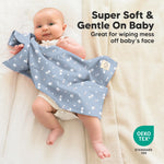 Organic Burp Cloths Baby Boy, Girl - 6-Pack Large 100% Cotton Burping Cloths for Babies, Spit Up Rags, Super Absorbent, Ultra Soft Newborn Rag, Gender Neutral, Machine Washable, Durable (Fleur)