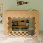 Babyletto Melo Montessori 3 Shelf Bookcase - GREENGUARD Gold Wood Bookshelf - Easy Assembly Book Case w/Wide Open Storage Shelves - Modern Wooden Book Shelf for Living Room, Bedroom, Office - Honey