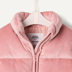 Amazon Essentials x Sofia Grainge Baby Girls' Velour Puffer Jacket, Rose, 12 Months