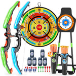 2 Pack Bow and Arrow for Kids, LED Light Up Archery Set with 24 Suction Cup Arrows, 1 Standing Target, 6 Score Targets & 2 Quiver, Indoor Outdoor Sport Gifts for Boys Girls Ages 4-8
