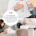 Crane Deluxe Double Electric Cordless Rechargeable Breast Pump, Portable, Closed System, Overflow Protection