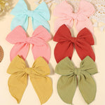 doboi 5.5 Inch 20PCS Baby Girls Fable Hair Accessories: Muslin Gauze Long Tail Hand-Tied Alligator Clips for Toddlers and Kids