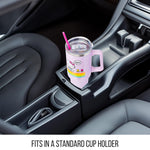 Silver Buffalo Sanrio Hello Kitty Spring and Summer Flowers Rainbow Stripes Stainless Steel Tumbler with Handle and Straw, Fits in Standard Cup Holder, 40 Ounces
