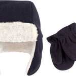 Hudson Baby Unisex-Baby Fleece Trapper Hat and Mitten Set