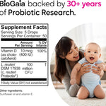 BioGaia Protectis Baby Probiotic Drops | Colic & Gas Relief + Vitamin D | Safe for Newborns | Ease Crying, Fussing, Colic, Gas, Spit-ups & Constipation | No Dairy, Soy & Gluten | 50 Day Supply | 10mL