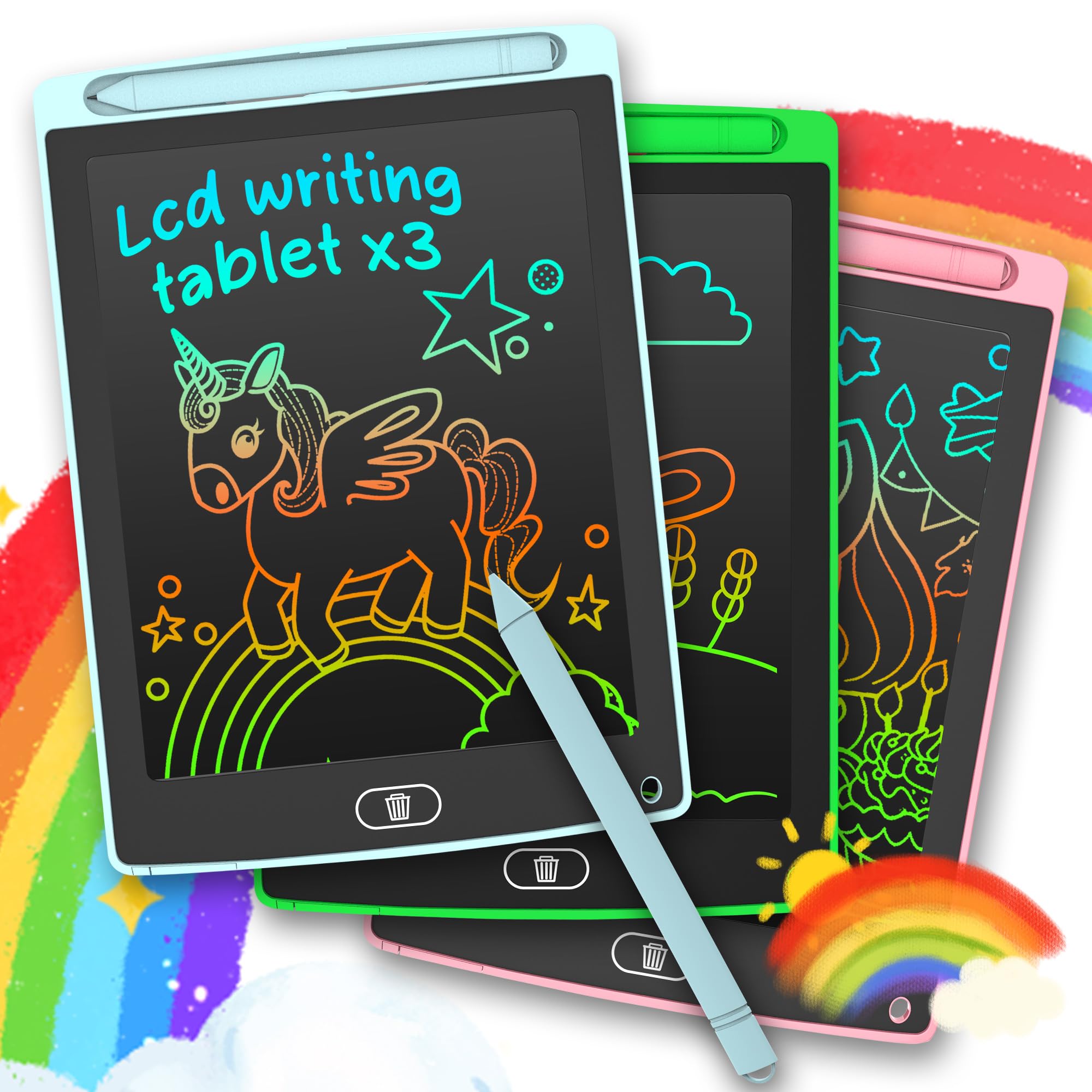 3 Pack LCD Writing Tablet, Colorful Toddler Drawing - LEYAOYAO - Baby ...