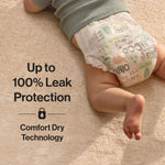 The Honest Company Clean Conscious Diapers for Delicate Skin | Up to 100% Leakproof | Hypoallergenic, Fragrance Free | Winter '25 Limited Edition Prints | Club Box, Size 1 (8-14 lbs), 78 Count