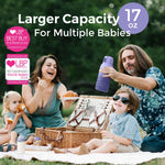 Momcozy Portable Milk Warmer for Travel – Dual Heating Modes for Breast Milk & Water, Portable Bottle Warmer with Fast Heating & Long Battery Life, 17 Ounces Large Capacity, Purple