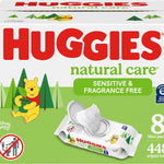 Huggies Natural Care Sensitive Baby Wipes, Unscented, Hypoallergenic, 99% Purified Water, 12 Flip-Top Packs (768 Wipes Total), Packaging May Vary