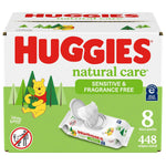 Huggies Natural Care Sensitive Baby Wipes, Unscented, Hypoallergenic, 6 Flip-Top Packs (288 Wipes Total)