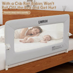 UWRVH Bed Rail for Toddlers 43in Folding Bed Rail,T-Shaped No-Drill Base with Safety Lock,Soft 3D Fabric,Baby Bed Rail Guard for Twin,Full,Queen,King Beds,Toddler Bed Rail Guard(Gray, 43" L)