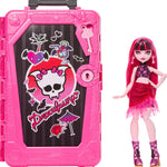Monster High Skulltimate Secrets Draculaura Doll and Accessories Set, Destination: Gore-geous Oasis with Suitcase and 19+ Surprises Like Clothes