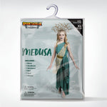 Spooktacular Creations Girls Medusa Costume, Child Green Medusa Dress with Headpiece Armlet Accessories for Kids Halloween Role Play Parties-L