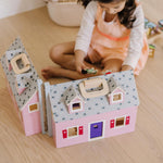 Melissa & Doug Fold and Go Wooden Dollhouse With 2 Dolls and Wooden Furniture,Multi,One Size