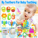 Baby Rattles Toys for 0-6 Months - 18 PCS Infant Toys 0-3 Month Old Baby Boy Girl Gifts Set with Teething and Wrist Socks Rattle Infant Newborn Sensory Toy
