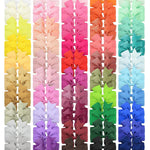 Choicbaby 60pcs 3 Inches Boutique Grosgrain Ribbon Pinwheel Hair Bows for Baby Girls, Toddler Bows Hair Clip Birthday Gifts In Pair