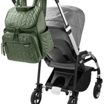 Skip Hop Diaper Bag Backpack: Forma, Multi-Function Baby Travel Bag with Changing Pad & Stroller Attachment, Sage