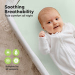 2-Pack Organic Bassinet Sheets for Girls, Boys - 100% Cotton Bassinet Mattress Sheets Compatible with Halo Bassinest Swivel Sleeper, Graco, Baby Delight, Chicco, Unisex Fitted Bassinet Sheets (Sage)